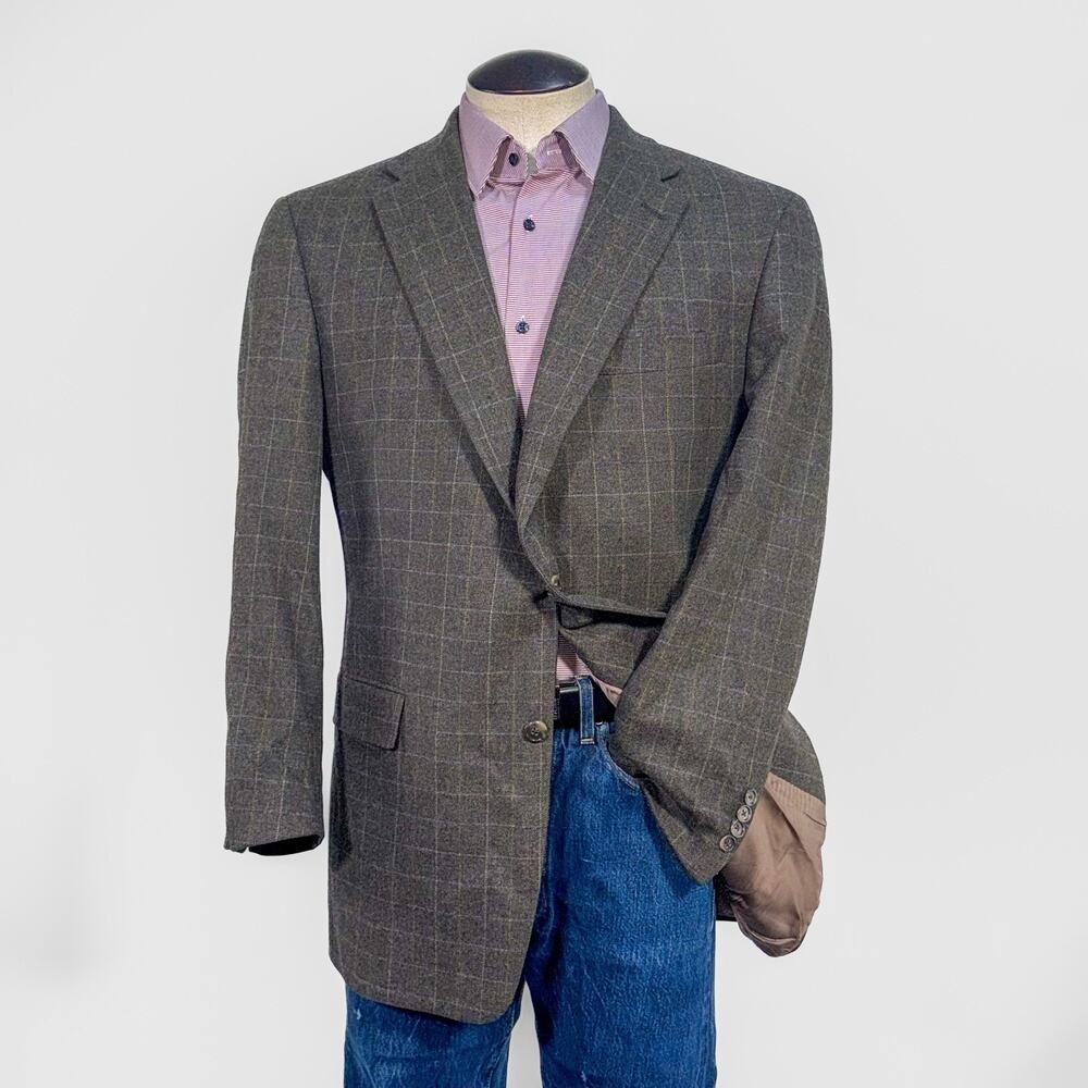 Hart Schaffner Marx Gold collection Sport Coat Men's Sz 44R Plaid Union Made USA